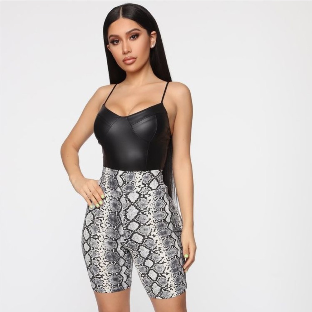 Fashion Nova Snake Print Biker Shorts
